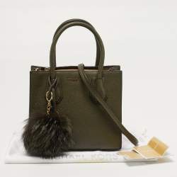 Pre Owned Michael Kors Mercer Small olive Green Leather Tote