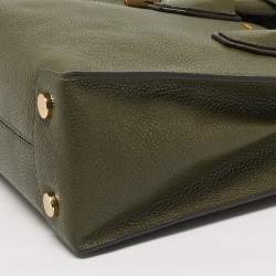 Pre Owned Michael Kors Mercer Small olive Green Leather Tote