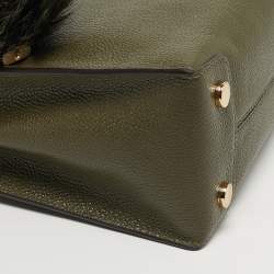 Pre Owned Michael Kors Mercer Small olive Green Leather Tote