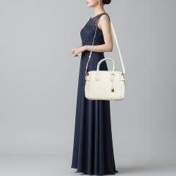 Pre Owned حقيبة ساتشل مايكل كورس مرسر حزام صغيرة جلد وكانفاس مقوى مميز بني