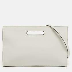 مملوكة مسبقًا Michael Kors Tilda Cut Out White Leather Clutch Bag