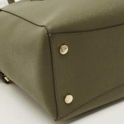 Pre Owned حقيبة مايكل كورس فوياجر متوسطة جلد زيتوني أخضر