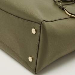 Pre Owned حقيبة مايكل كورس فوياجر متوسطة جلد زيتوني أخضر