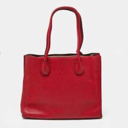 مملوكة مسبقًا حقيبة يد مايكل كورس ميرسر جلد أحمر