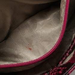 Pre Owned Michael Kors Tribeca Pink/Black Python Embossed Leather Shoulder Bag