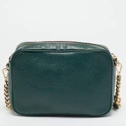 مملوكة مسبقًا Michael Kors Jet Set Camera Green Leather Crossbody Bag