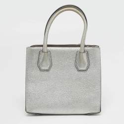 Pre Owned حقيبة مايكل كورس ميرسر يد صغيرة جلد فضي