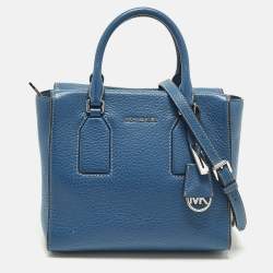 Pre Owned Michael Kors Selby Blue Leather Tote