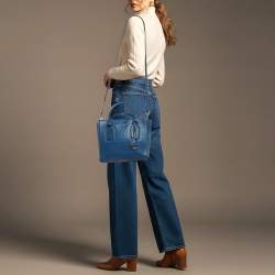 Pre Owned Michael Kors Selby Blue Leather Tote