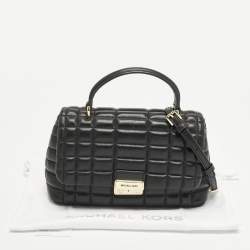 مملوكة مسبقًا حقيبة كتف مايكل كورس تربيكا جلد مبطنة سوداء