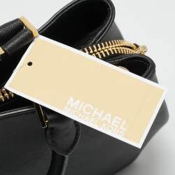 Pre Owned حقيبة ساتشيل مايكل كورس فلورنس متوسطة جلد سافيانو أسود