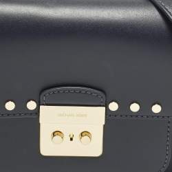 Pre Owned Michael Kors Sloan Editor Navy Blue Leather Shoulder Bag