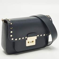 Pre Owned Michael Kors Sloan Editor Navy Blue Leather Shoulder Bag