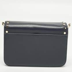 Pre Owned Michael Kors Sloan Editor Navy Blue Leather Shoulder Bag