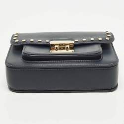 Pre Owned Michael Kors Sloan Editor Navy Blue Leather Shoulder Bag