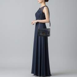 Pre Owned Michael Kors Sloan Editor Navy Blue Leather Shoulder Bag