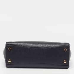 Pre Owned Michael Kors Hamilton Moderne Small Black Leather Satchel 