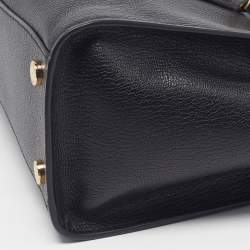 Pre Owned Michael Kors Hamilton Moderne Small Black Leather Satchel 