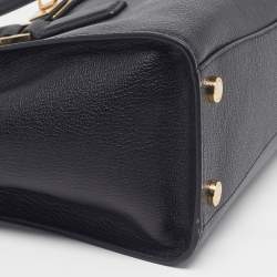 Pre Owned Michael Kors Hamilton Moderne Small Black Leather Satchel 