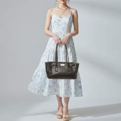 Pre Owned Michael Kors Hamilton Moderne Small Black Leather Satchel 