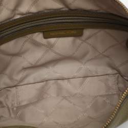 Pre Owned Michael Kors Camden Green Leather Shoulder Bag