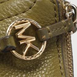 Pre Owned Michael Kors Camden Green Leather Shoulder Bag
