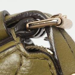 Pre Owned Michael Kors Camden Green Leather Shoulder Bag