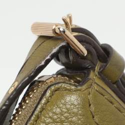 Pre Owned Michael Kors Camden Green Leather Shoulder Bag