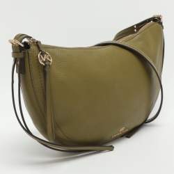 Pre Owned Michael Kors Camden Green Leather Shoulder Bag