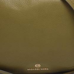 Pre Owned Michael Kors Camden Green Leather Shoulder Bag