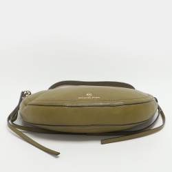 Pre Owned Michael Kors Camden Green Leather Shoulder Bag