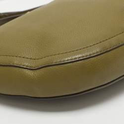 Pre Owned Michael Kors Camden Green Leather Shoulder Bag