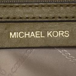 Pre Owned Michael Kors Camden Green Leather Shoulder Bag