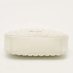 Pre Owned حقيبة كتف مايكل كورس جلد ماتلاسية أبيض كوراً متوسطة