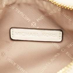 Pre Owned حقيبة كتف مايكل كورس جلد ماتلاسية أبيض كوراً متوسطة