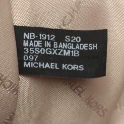 Pre Owned Michael Kors Teagen Small Brown Signature Coated Canvas Satchel