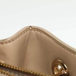 Pre Owned Michael Kors Teagen Small Brown Signature Coated Canvas Satchel