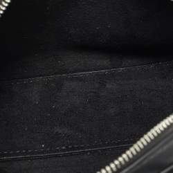 Pre Owned حقيبة ساتشل مايكل كورس لولو جلد وماعز أسود/أبيض بنقشة الفهد صغيرة