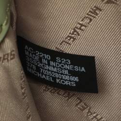 Pre Owned Michael Kors Carmen Green Leather Satchel