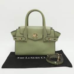 Pre Owned Michael Kors Carmen Green Leather Satchel