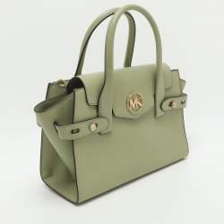 Pre Owned Michael Kors Carmen Green Leather Satchel