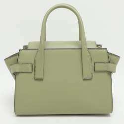 Pre Owned Michael Kors Carmen Green Leather Satchel