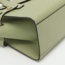 Pre Owned Michael Kors Carmen Green Leather Satchel