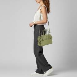 Pre Owned Michael Kors Carmen Green Leather Satchel