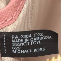 Pre Owned Michael Kors Jet Set Pink Leather Crossbody Bag