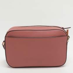 Pre Owned Michael Kors Jet Set Pink Leather Crossbody Bag