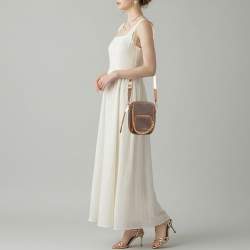 Pre Owned حقيبة كروس مايكل كورس إليوت بنية صغيرة مغطاة بالقماش المميز