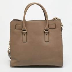 مملوكة مسبقًا Michael Kors Hamilton North South Beige Leather Tote