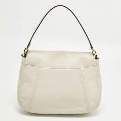 مملوكة مسبقًا Michael Kors Bedford Off White Leather Shoulder Bag