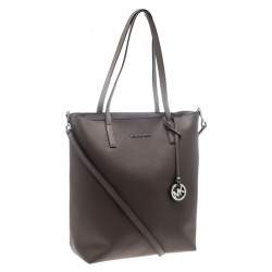 Pre Owned Michael Kors Dark Beige Leather Large Hayley Convertible Tote